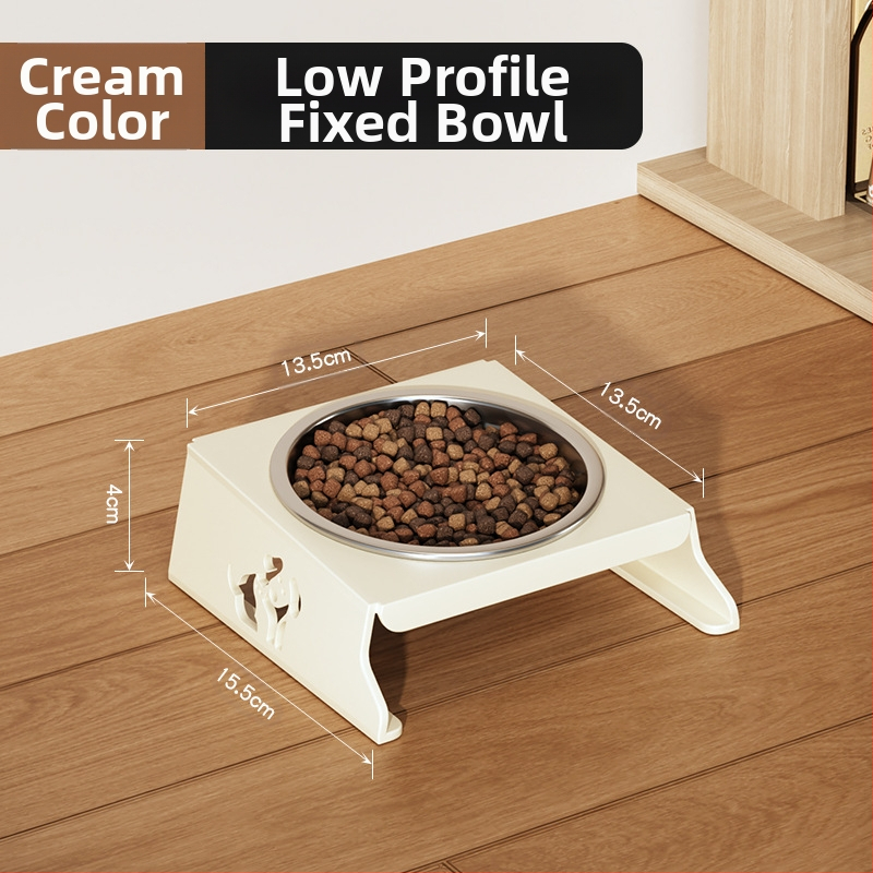 Roostevabast terasest lemmikloomakauss, topeltkauss, kokkupandav väike koeratoidukauss, spetsiaalne kauss kõrgendatud kaelakaitsega, et vältida ümberminekut, kassi veekauss