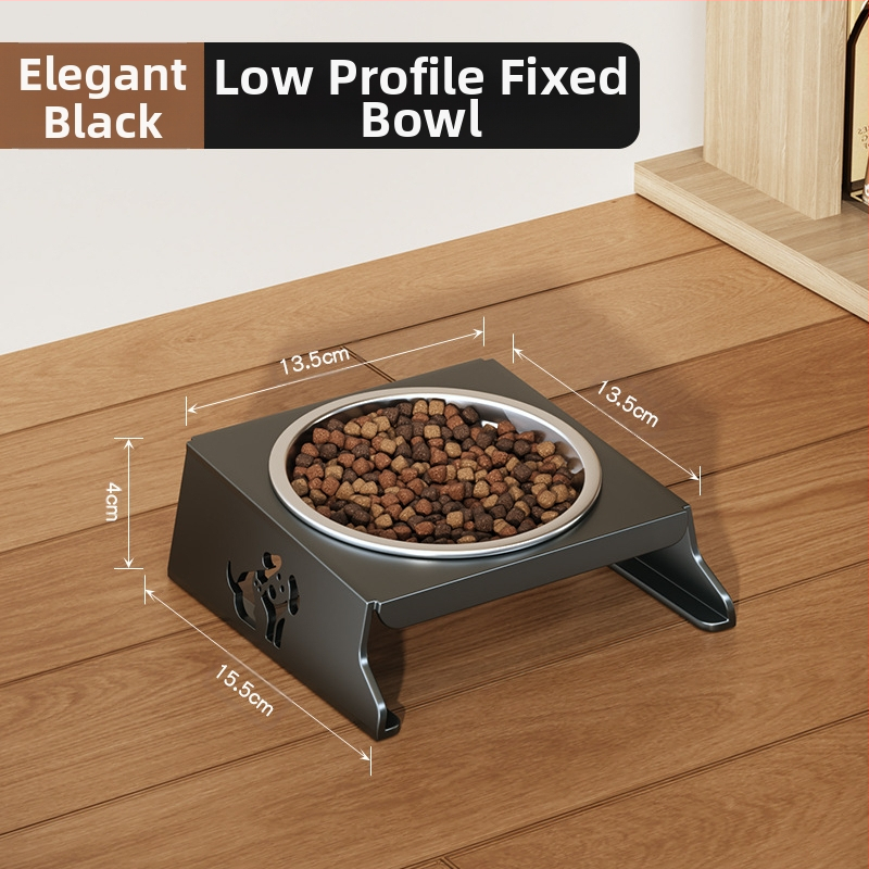 Roostevabast terasest lemmikloomakauss, topeltkauss, kokkupandav väike koeratoidukauss, spetsiaalne kauss kõrgendatud kaelakaitsega, et vältida ümberminekut, kassi veekauss