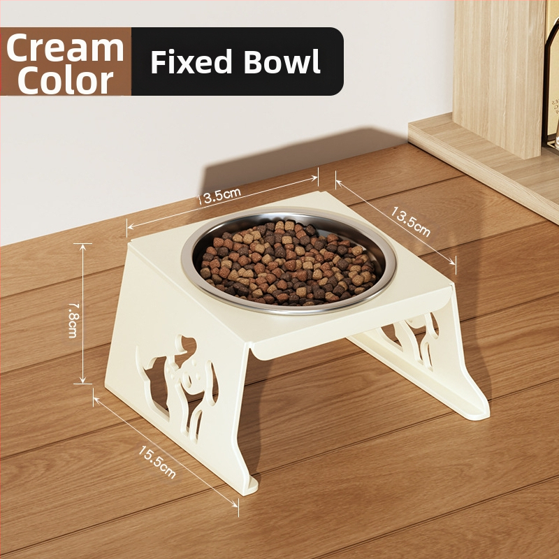 Roostevabast terasest lemmikloomakauss, topeltkauss, kokkupandav väike koeratoidukauss, spetsiaalne kauss kõrgendatud kaelakaitsega, et vältida ümberminekut, kassi veekauss