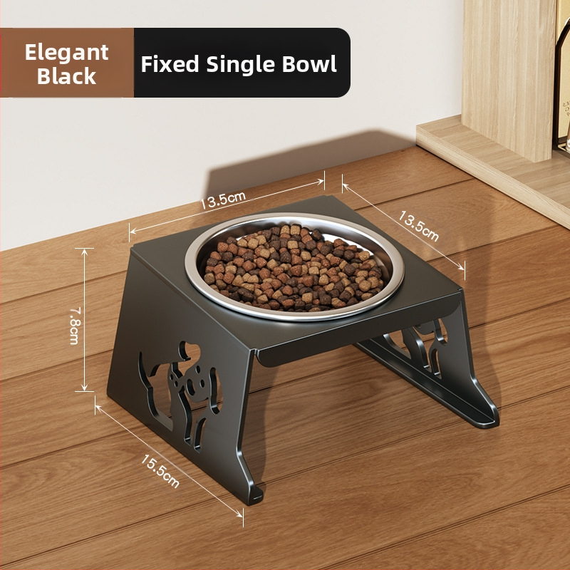 Roostevabast terasest lemmikloomakauss, topeltkauss, kokkupandav väike koeratoidukauss, spetsiaalne kauss kõrgendatud kaelakaitsega, et vältida ümberminekut, kassi veekauss