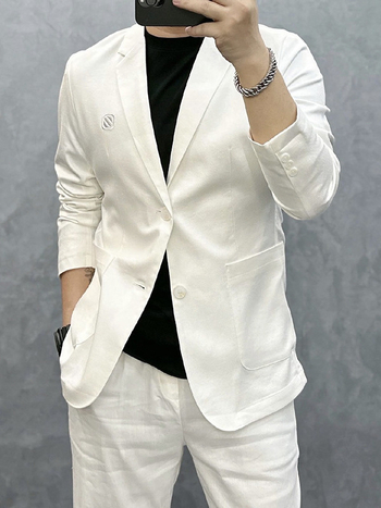 2024. aasta suvine uus meeste kerge luksuslik võrgust pealisriietus, äriline vabaaja lihtne ühevärviline õhukese lõikega ülikond