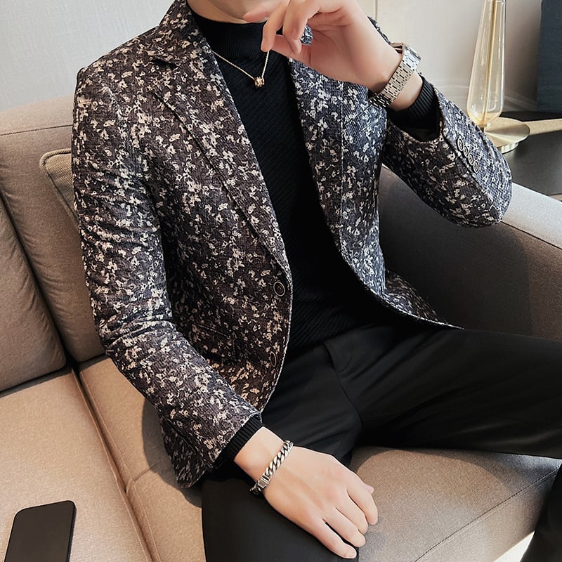 TikTok Internet Popular Toamna și Iarna Nou Costum Casual pentru Bărbați de înaltă calitate, Culoare Stil Coreean, Slim Fit, Jachetă Mică pentru Bărbați