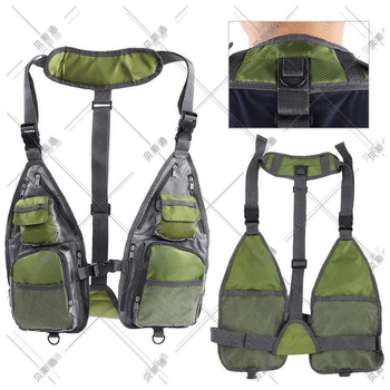 Pārrobežu jauni produkti - vienkāršu makšķerēšanas vestu paaudze, kas izgatavota no elpojošas sieta āra atpūtas makšķerēšanas vestei.