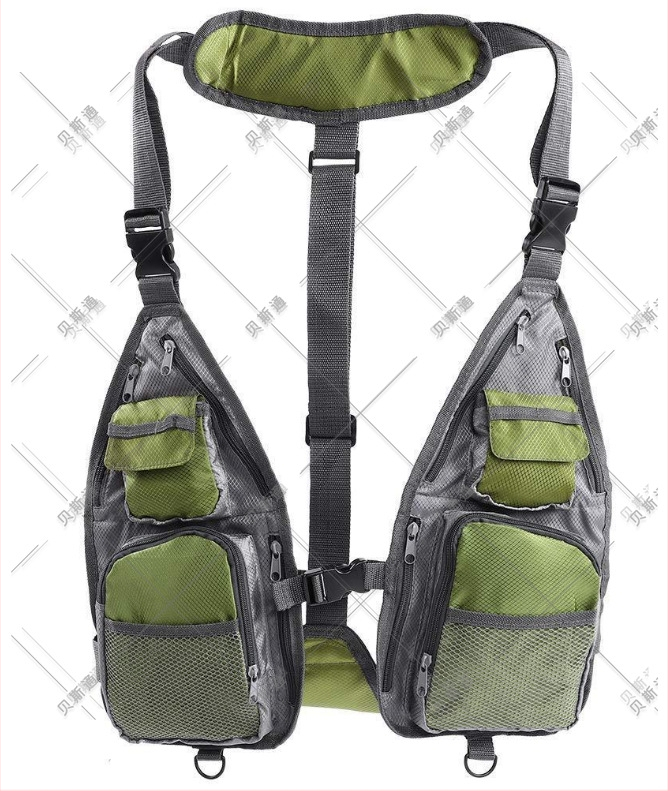 Pārrobežu jauni produkti - vienkāršu makšķerēšanas vestu paaudze, kas izgatavota no elpojošas sieta āra atpūtas makšķerēšanas vestei.