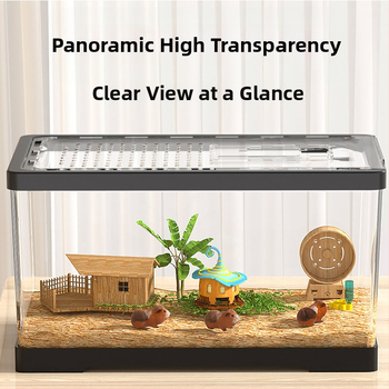 Κλουβί για χάμστερ, ειδικό κλουβί Golden Bear για αρχάριους, διαφανές, τεμπέλικο, μεγάλο, πολυτελές, ακρυλικό κλουβί τοπίου