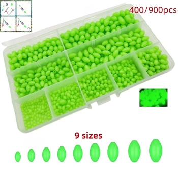 400/900 vienetų masalas alyvuogių spalvos karoliukai fluorescencinė naktinė lemputė plastikinis žuvų masalo karoliukų kostiumas su apsaugos nuo susidūrimo karoliukais