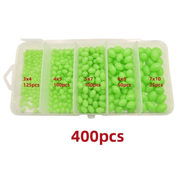 400/900 vienetų masalas alyvuogių spalvos karoliukai fluorescencinė naktinė lemputė plastikinis žuvų masalo karoliukų kostiumas su apsaugos nuo susidūrimo karoliukais