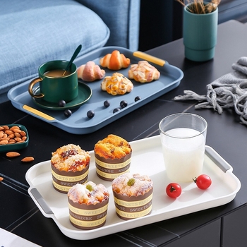 Vandens puodelio išleidimo padėklas namams, svetainei, dvigubo sluoksnio padėklas, stačiakampis arbatos padėklas, vaisių padėklas, plastikinė kūrybinė vakarienės lėkštė