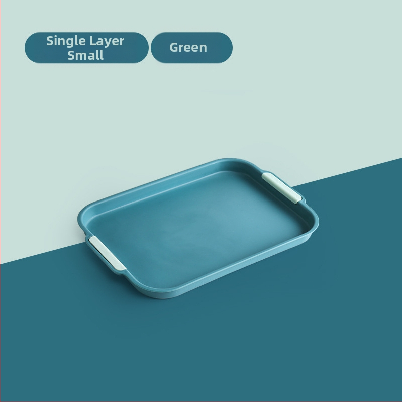 Vandens puodelio išleidimo padėklas namams, svetainei, dvigubo sluoksnio padėklas, stačiakampis arbatos padėklas, vaisių padėklas, plastikinė kūrybinė vakarienės lėkštė