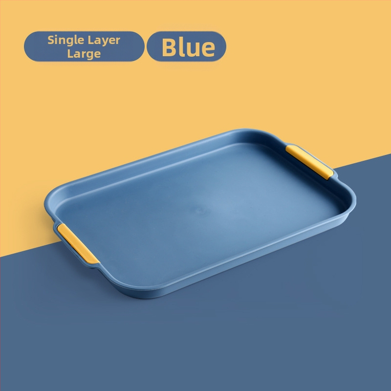 Vandens puodelio išleidimo padėklas namams, svetainei, dvigubo sluoksnio padėklas, stačiakampis arbatos padėklas, vaisių padėklas, plastikinė kūrybinė vakarienės lėkštė