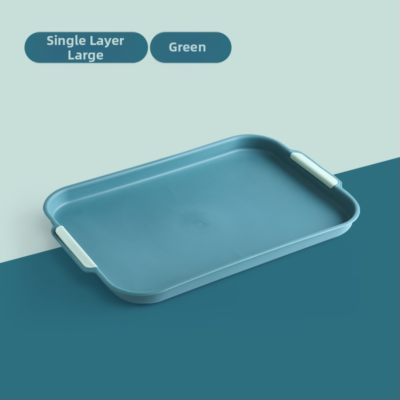 Vandens puodelio išleidimo padėklas namams, svetainei, dvigubo sluoksnio padėklas, stačiakampis arbatos padėklas, vaisių padėklas, plastikinė kūrybinė vakarienės lėkštė