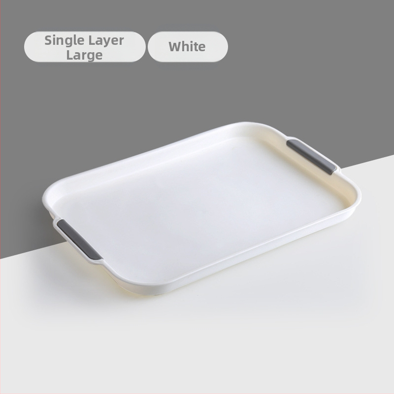 Vandens puodelio išleidimo padėklas namams, svetainei, dvigubo sluoksnio padėklas, stačiakampis arbatos padėklas, vaisių padėklas, plastikinė kūrybinė vakarienės lėkštė