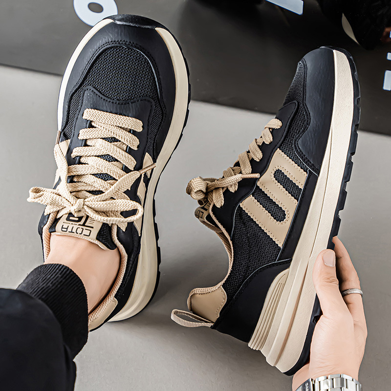 Meeste kingad 2025. aasta uued suvised võrgust hingavad mitmekülgsed vabaaja spordijalatsid meeste jooksmiseks mõeldud paksu tallaga õpilas-isa kingad