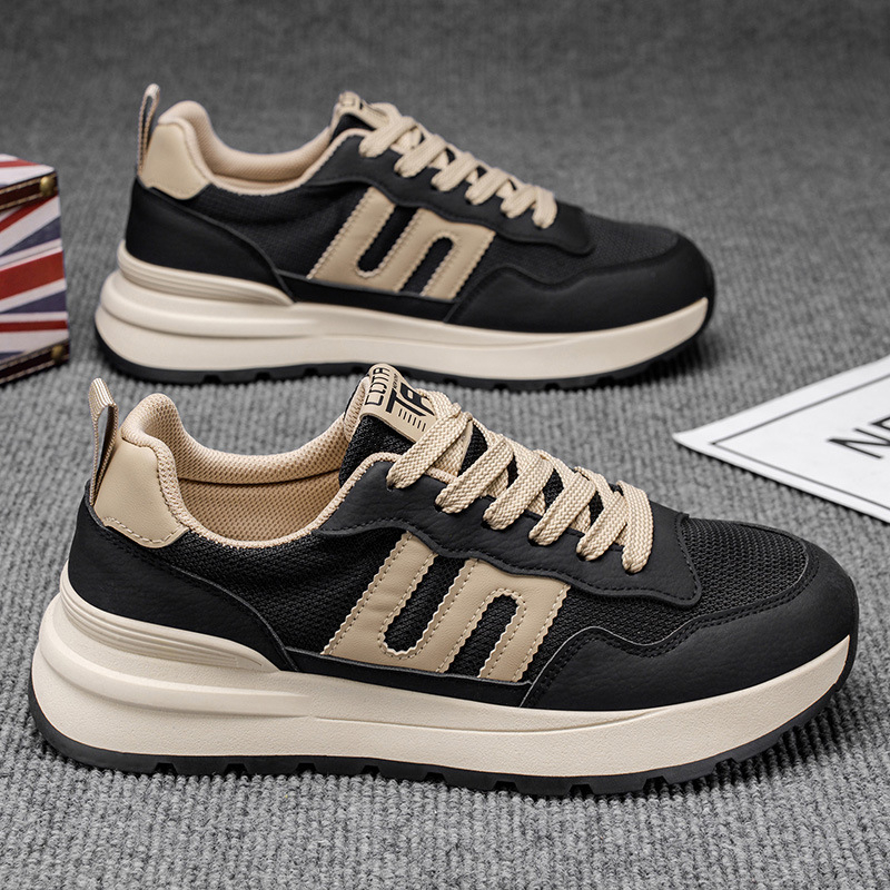 Meeste kingad 2025. aasta uued suvised võrgust hingavad mitmekülgsed vabaaja spordijalatsid meeste jooksmiseks mõeldud paksu tallaga õpilas-isa kingad