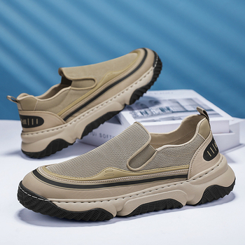 Vīriešu apavi Vasaras jaunā 2025. gada modes audekla apavi Tīkla elpojoši pret smaku uzvelkami uzvelkami ikdienas apavi āra lietošanai