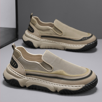 Vīriešu apavi Vasaras jaunā 2025. gada modes audekla apavi Tīkla elpojoši pret smaku uzvelkami uzvelkami ikdienas apavi āra lietošanai