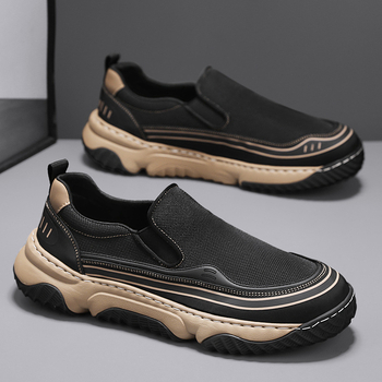 Vīriešu apavi Vasaras jaunā 2025. gada modes audekla apavi Tīkla elpojoši pret smaku uzvelkami uzvelkami ikdienas apavi āra lietošanai