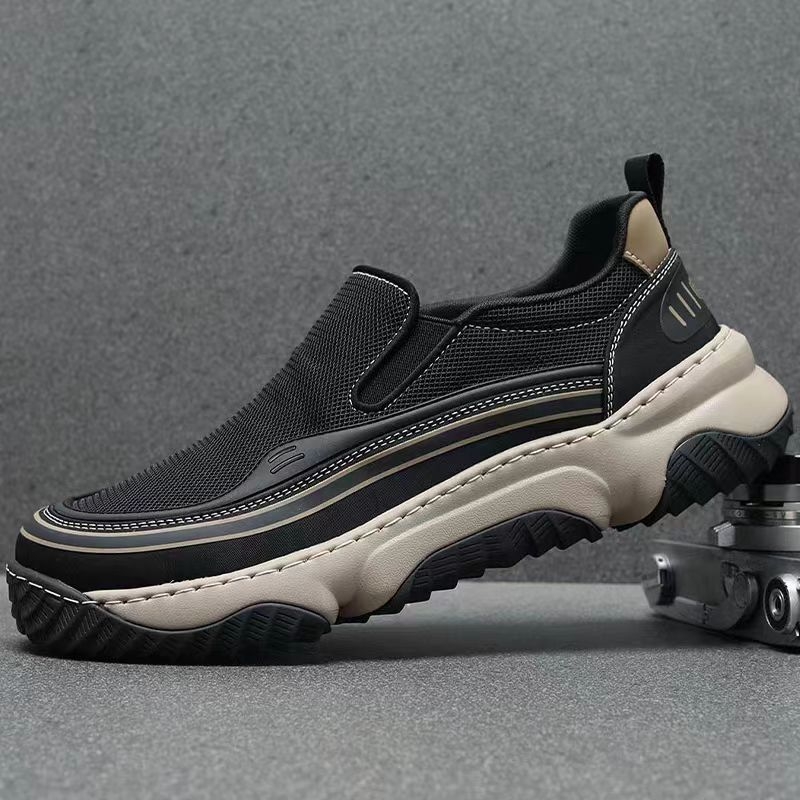 Vīriešu apavi Vasaras jaunā 2025. gada modes audekla apavi Tīkla elpojoši pret smaku uzvelkami uzvelkami ikdienas apavi āra lietošanai