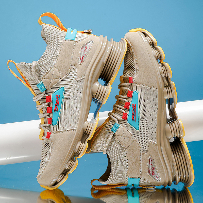 46. aasta meeste suured suurused, suured suvised paksu tallaga teradega spordi- ja vabaajajalatsid, meeste kootud hingavad reisijalatsid