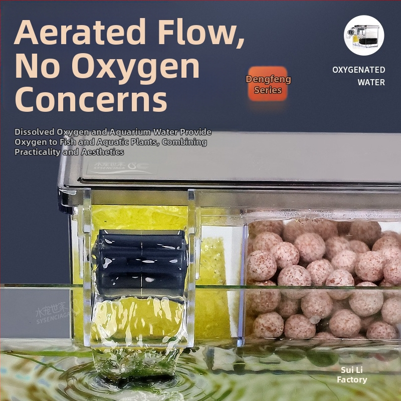 Цикъл на пречистване на вода от филтър за аквариум, три в едно, потопяема помпа, филтърна кутия за аквариум, вградена кутия за капки, производство на кислород