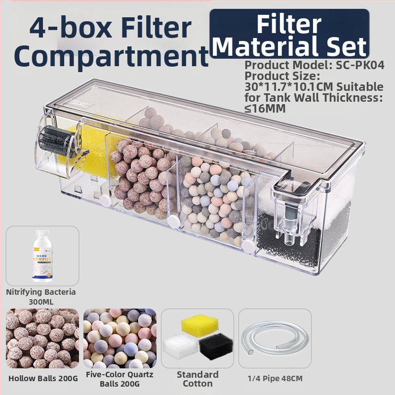 Zivju tvertnes filtra ūdens attīrīšanas cikls trīs vienā iegremdējams sūknis bruņurupuču tvertnes augšpusē esošs filtra kaste skābekļa ražošanai integrēta pilināšanas kaste