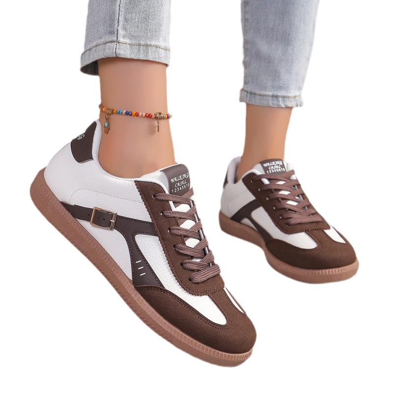 Užsienio prekybos moteriški batai Europinio dydžio treniruočių batai Klasikiniai sportiniai batai Moteriški laisvalaikio batai Žemo viršutinio minkšto padu sagtimi dekoratyviniai plokščiapadžiai batai