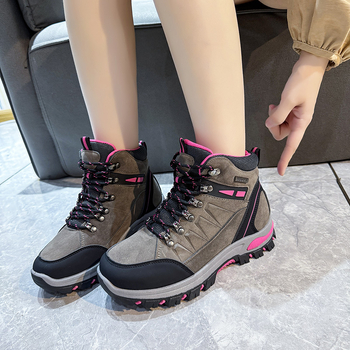 2024 m. rudens ir žiemos tarpvalstybinis turizmas, jauna pora, „Amazon“ užsienio prekyba, plius dydžio žygio batai, lauko batai, moteriški žygio batai.