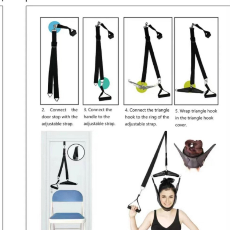 Домашен колан за окачване на врата, фиксатор за разтягане на врата, шийно сцепление, удобно устройство за окачване на врата, защита на врата, Amazon