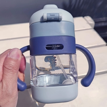 Kūdikio geriamasis puodelis kūdikiui mokytis gerti ančiuko snapelio puodelis šiaudelio puodelis dviguba rankena apsauga nuo užspringimo ir kritimo virdulys pieno puodelis