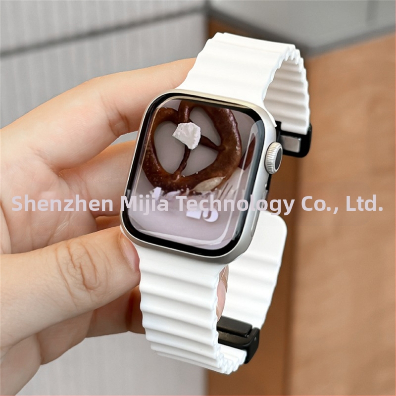 Για Apple iwatch ultra98765432 γενιάς 49 χιλιοστών θαλάσσια πτυσσόμενη αγκράφα σιλικόνης μαγνητικό λουράκι S10