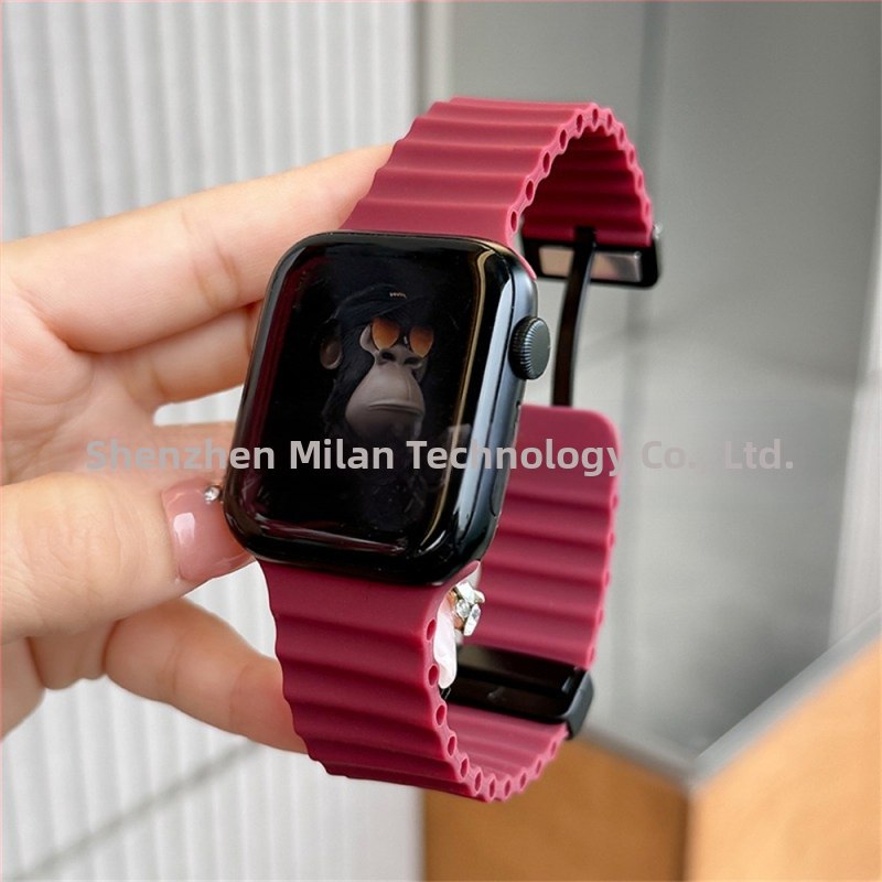Για Apple iwatch ultra98765432 γενιάς 49 χιλιοστών θαλάσσια πτυσσόμενη αγκράφα σιλικόνης μαγνητικό λουράκι S10