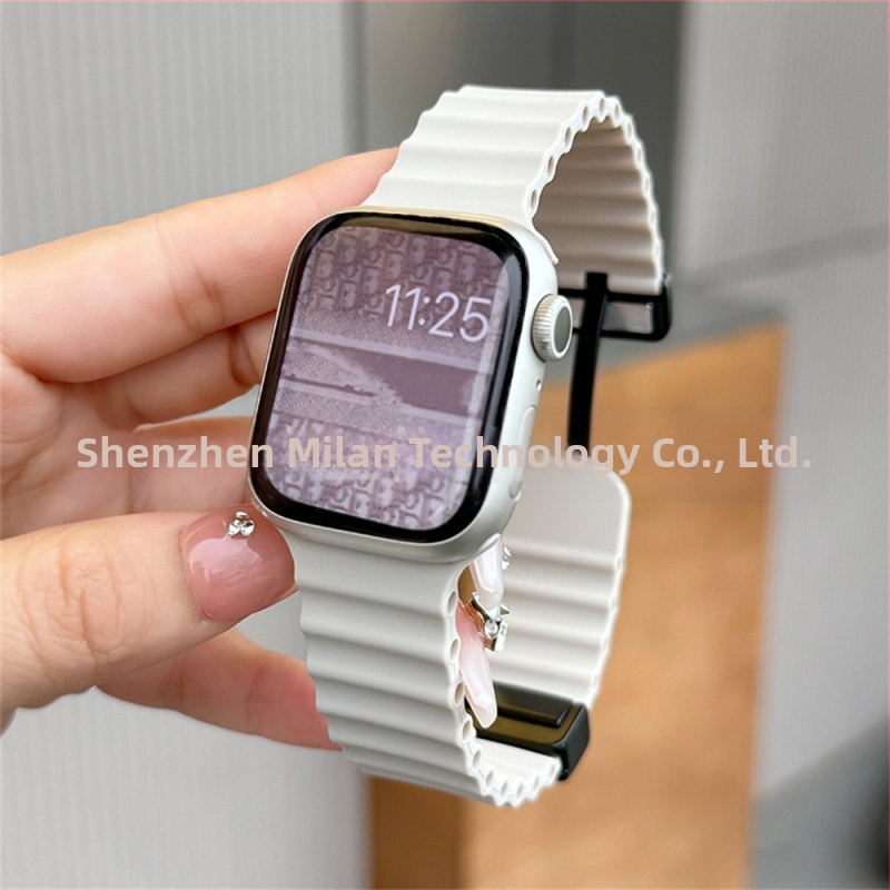 Για Apple iwatch ultra98765432 γενιάς 49 χιλιοστών θαλάσσια πτυσσόμενη αγκράφα σιλικόνης μαγνητικό λουράκι S10