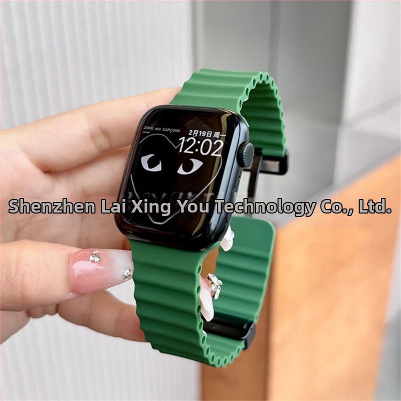 Για Apple iwatch ultra98765432 γενιάς 49 χιλιοστών θαλάσσια πτυσσόμενη αγκράφα σιλικόνης μαγνητικό λουράκι S10