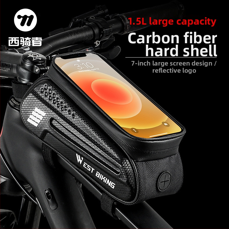 Tehase otsetarnimine kõva kestaga jalgrattakott esitala kott mägiratta mobiiltelefoni puutetundliku ekraaniga ülemise toru kott sadulakott sõiduvarustus