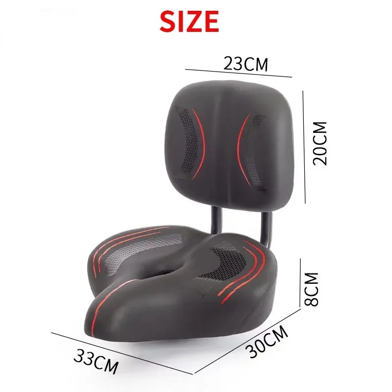 Triračio sėdynės pagalvėlė su atlošu, elektrinis automobilio balnelis su akumuliatoriumi, automobilio sėdynė, dviračio sėdynės krepšys, padidinta plati sėdynės pagalvėlė