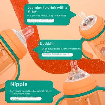 Aidoqi laia kaliibriga PPSU tilgakindel pudel suure beebi pardi nokaga lonksupudel kolmele lapsele üle 1-aastastele lastele