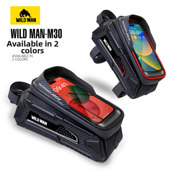 WILD MAN τσάντα ποδηλάτου βουνού με σκληρό κέλυφος, μπροστινή δοκό, με σωλήνα, κινητό τηλέφωνο, οθόνη αφής, μπροστινή τσάντα σέλας αυτοκινήτου, τσάντα εξοπλισμού ιππασίας
