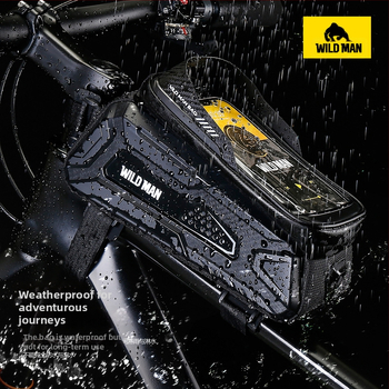 WILD MAN τσάντα ποδηλάτου βουνού με σκληρό κέλυφος, μπροστινή δοκό, με σωλήνα, κινητό τηλέφωνο, οθόνη αφής, μπροστινή τσάντα σέλας αυτοκινήτου, τσάντα εξοπλισμού ιππασίας