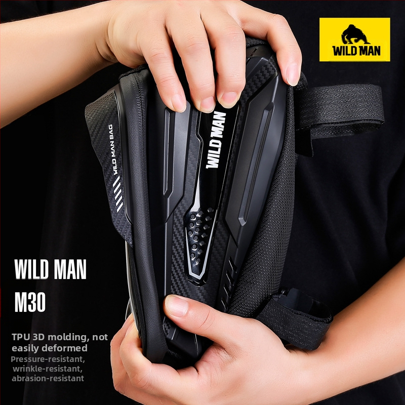 Taška na horský bicykel s tvrdou škrupinou WILD MAN, predný nosník, horná rámová trubka, mobilný telefón, dotyková obrazovka, predné sedlo, auto, taška na jazdecké vybavenie