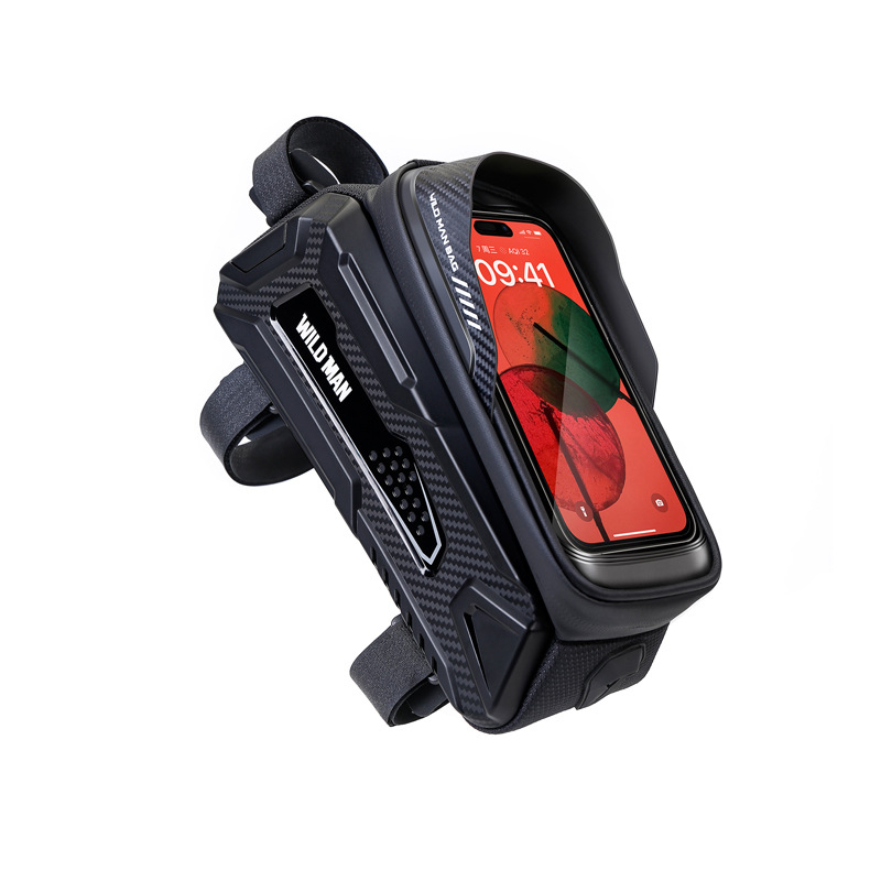 Geantă de șa față pentru bicicletă de munte WILD MAN, cu carcasă rigidă, cu tub superior, pentru telefon mobil, ecran tactil, geantă de șa față pentru mașină, geantă pentru echipament de echitație