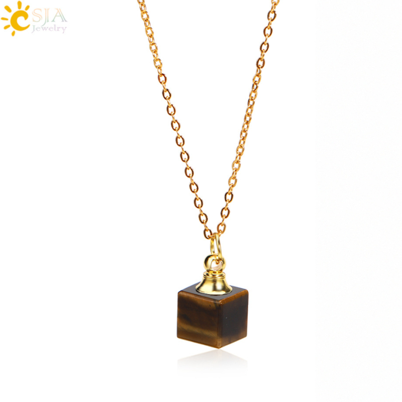 Ins Simple parfüümihajuti Essence pudeli ripats looduskivist kristallist väikese ruudukujulise kalliskiviga parfüümipudeli kaelakee