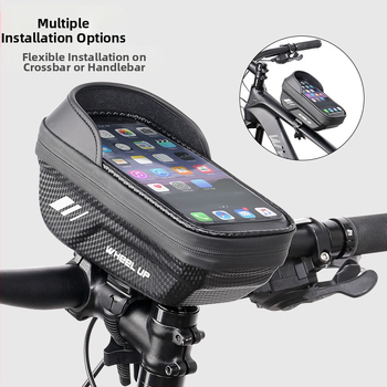 τσάντα ποδηλάτου Wheelup Crossborder Eva με σκληρό κέλυφος, τσάντα μπροστινής δοκού, αδιάβροχη για βουνό, τσάντα κινητού τηλεφώνου, τσάντα σέλας με οθόνη αφής στο πάνω μέρος