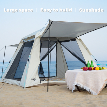 Välistingimustes telkimiseks mõeldud automaatne kokkupandav kaasaskantav täiskomplekt telkimiseks ööbimiseks mõeldud varustus paksendatud vihmakindel ja päikesekaitsekreemiga