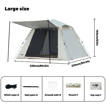 Välistingimustes telkimiseks mõeldud automaatne kokkupandav kaasaskantav täiskomplekt telkimiseks ööbimiseks mõeldud varustus paksendatud vihmakindel ja päikesekaitsekreemiga