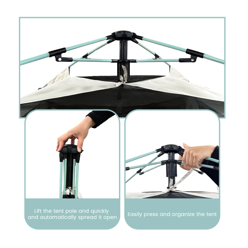 Välistingimustes telkimiseks mõeldud automaatne kokkupandav kaasaskantav täiskomplekt telkimiseks ööbimiseks mõeldud varustus paksendatud vihmakindel ja päikesekaitsekreemiga