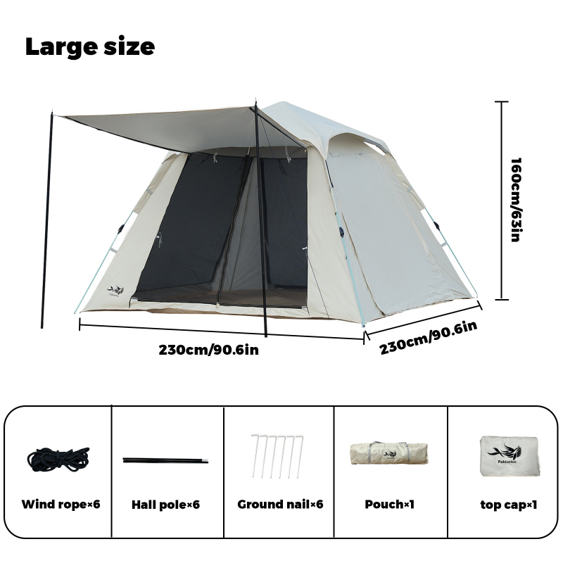 Välistingimustes telkimiseks mõeldud automaatne kokkupandav kaasaskantav täiskomplekt telkimiseks ööbimiseks mõeldud varustus paksendatud vihmakindel ja päikesekaitsekreemiga