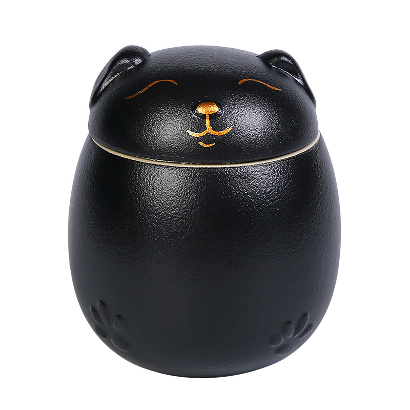 Lucky Cat kerámia teáskanna hordozható nedvességálló tárolóedény kis méretű aszalt gyümölcsös üveg kreatív aranyos kutyaasztal dekoráció