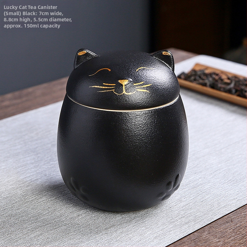 Lucky Cat kerámia teáskanna hordozható nedvességálló tárolóedény kis méretű aszalt gyümölcsös üveg kreatív aranyos kutyaasztal dekoráció