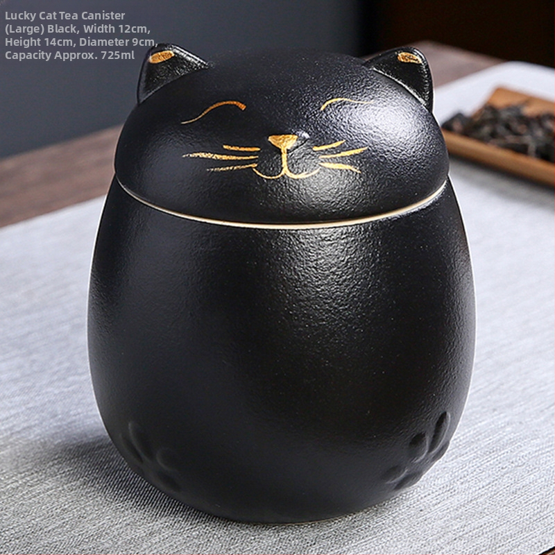 Lucky Cat kerámia teáskanna hordozható nedvességálló tárolóedény kis méretű aszalt gyümölcsös üveg kreatív aranyos kutyaasztal dekoráció