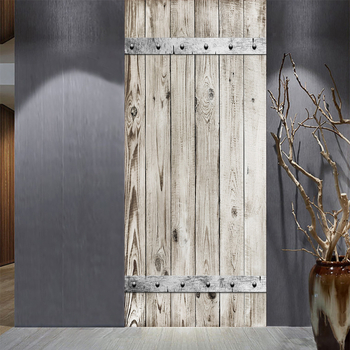 Αυτοκόλλητα Προσομοίωσης Ρετρό Ξύλινης Πόρτας Σαλόνι Διάδρομος Σκάλα Ανακαινισμένα Διακοσμητικά Αυτοκόλλητα Τοίχου Αυτοκόλλητη Αφαιρούμενη Ταπετσαρία